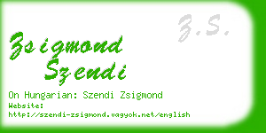 zsigmond szendi business card